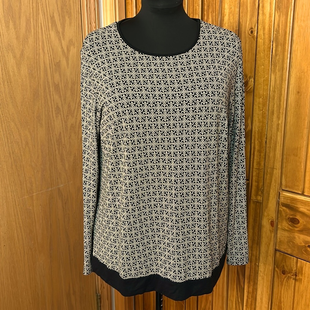 J Jill Wearever Collection,long sleeved, Rayon/Lycra, black, 1X, $15